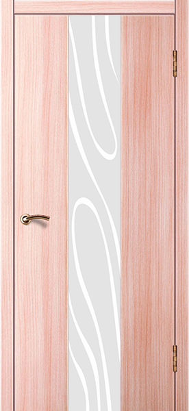 Доступные двери модель Cтиль 3 ПВХ (беленый дуб) белый триплекс рис Лента