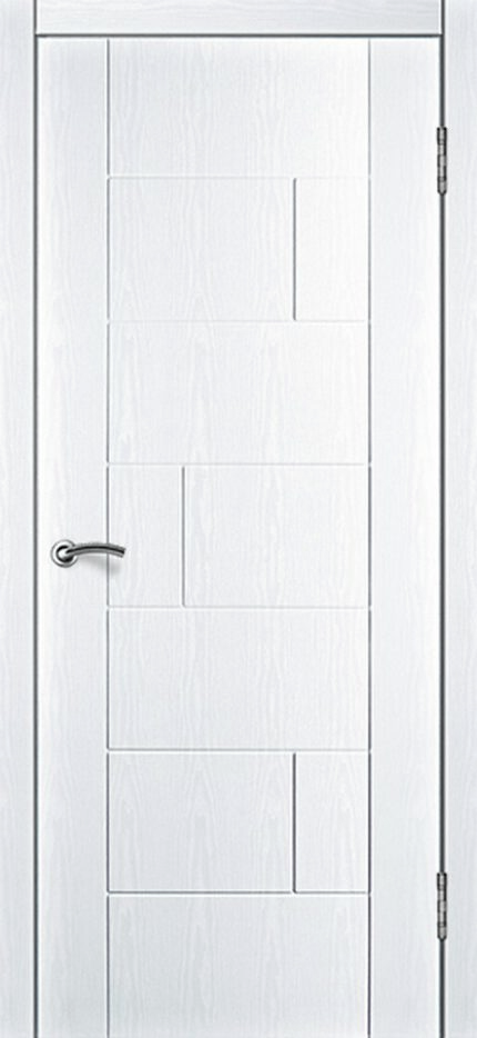 Доступные двери модель Белла ПГ ПВХ (ясень белый)