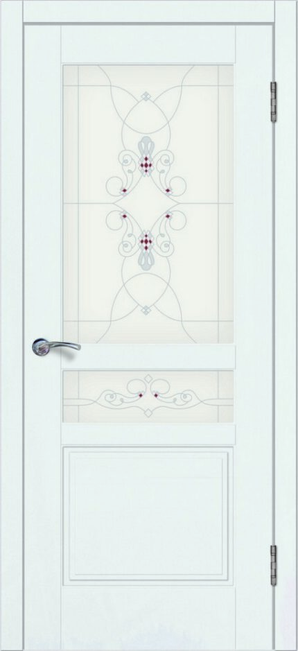 Премиум двери модель Афродита-2 ПО рис Ажур (эмаль белая)