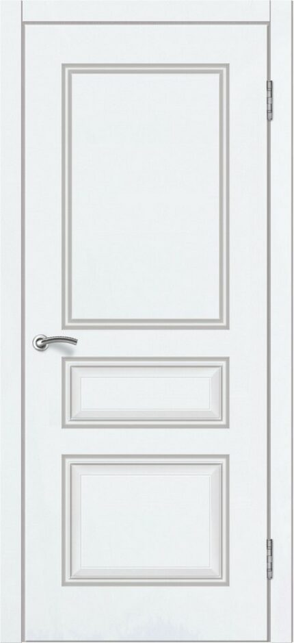 Доступные двери модель Ницца-22 ПГ ПВХ (шагрень белая)