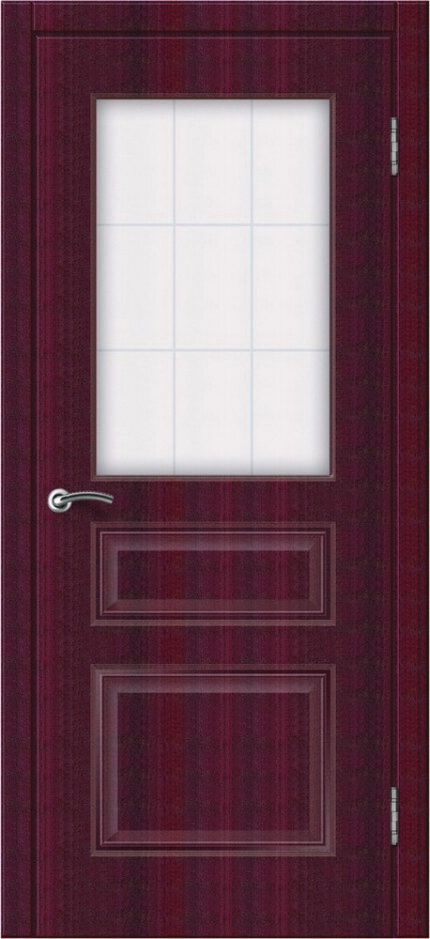 Доступные двери модель Ницца-22 ПО ПВХ (бордо)