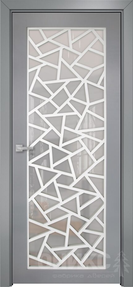 Межкомнатная дверь Classic Сорбонна ПО Эмаль по RAL7040 МДФ триплекс белый, решётка №2