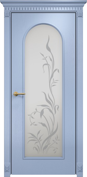 Межкомнатная дверь Classic Арка 2 ПО Эмаль голубая по ясеню, Пескоструй, Рисунок рисунок 1