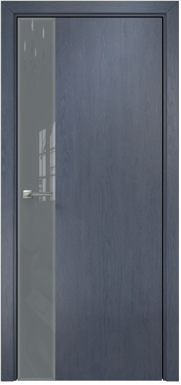 Межкомнатная дверь Alum Сеул шпон Дуб графит Lacobel RAL7040