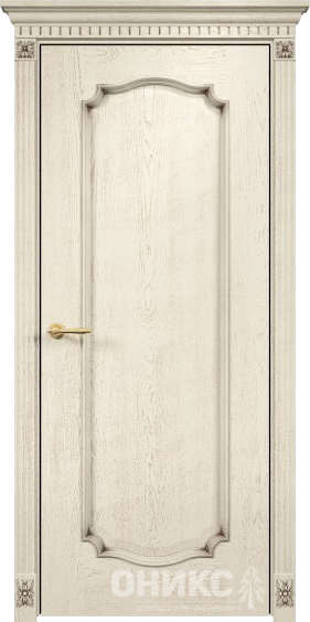 Межкомнатная дверь Classic Венеция 2 ПГ шпон слоновая кость патина коричневая