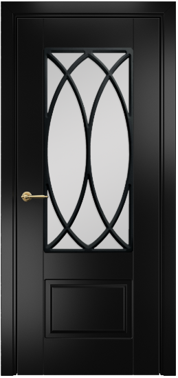 Межкомнатная дверь Lite Марсель фреза Эмаль черная МДФ решётка №6