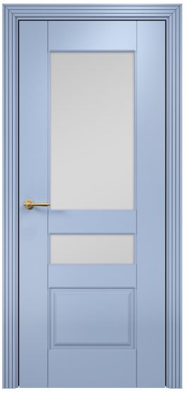Межкомнатная дверь Lite Версаль фреза Эмаль голубая МДФ стекло сатин